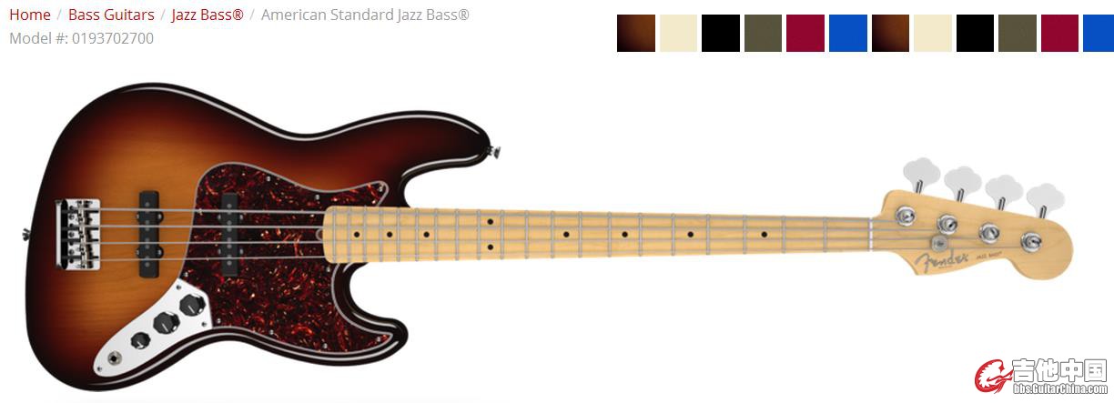 1.American Standard Jazz Bass®   Model #: 0193702700