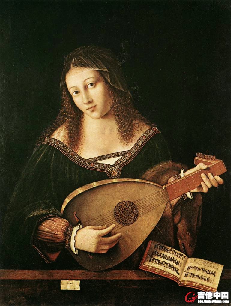 Woman Playing a Lute - Bartolomeo Veneto (1520).jpg