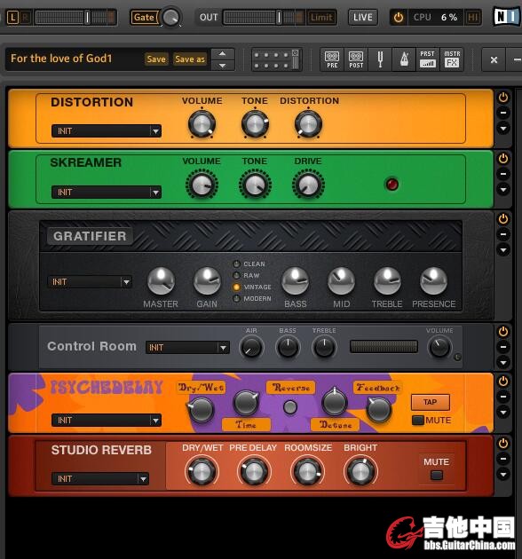 For the love of God - Guitar Rig 5参数