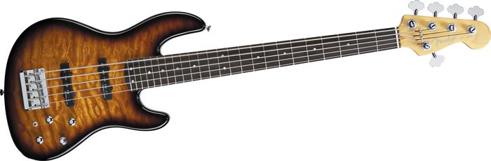 Fender Jazz Bass 24 V 5-String Bass Guitar(Tobacco Sunburst Rosewood Fretboard)