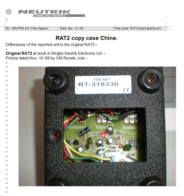 美国PROCO公司有关RAT 2仿品的严正声明- 手机版- Powered by Discuz!