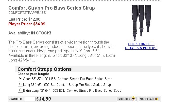 Comfort Strapp Pro Bass Series Strap