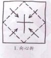 1.准备一张正方形纸，沿虚线对折
