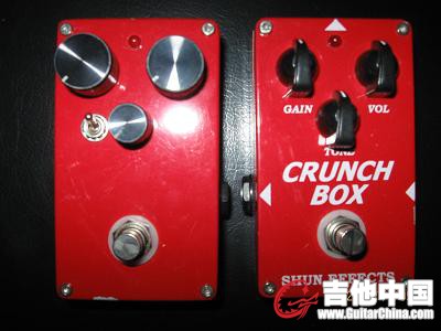 左为KEELEY ULTRA DS-1，右为CRUNCH BOX