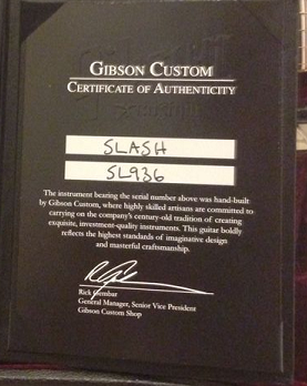 Slash Les Paul Standard 2004 custom shop:Custom Shop 生產, 限量1200把  售价：34999